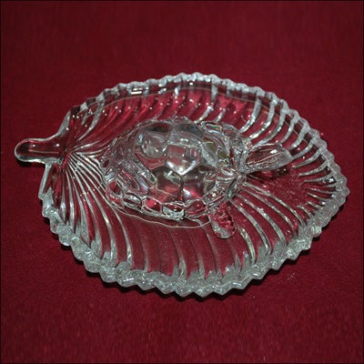 "Crystal Leaf shape Tray with Crystal Tortoise-307& BL-1569-35-13 - Click here to View more details about this Product